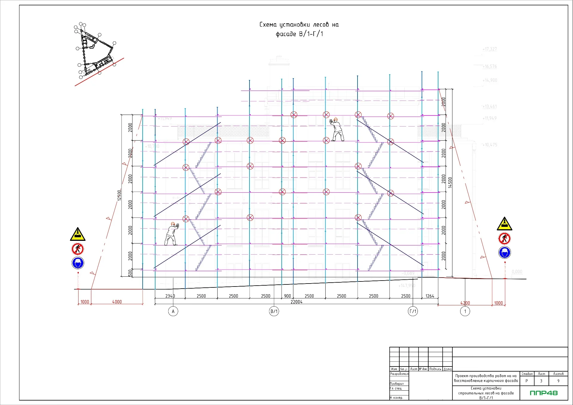Образец ППР на ремонт фасада с лесов